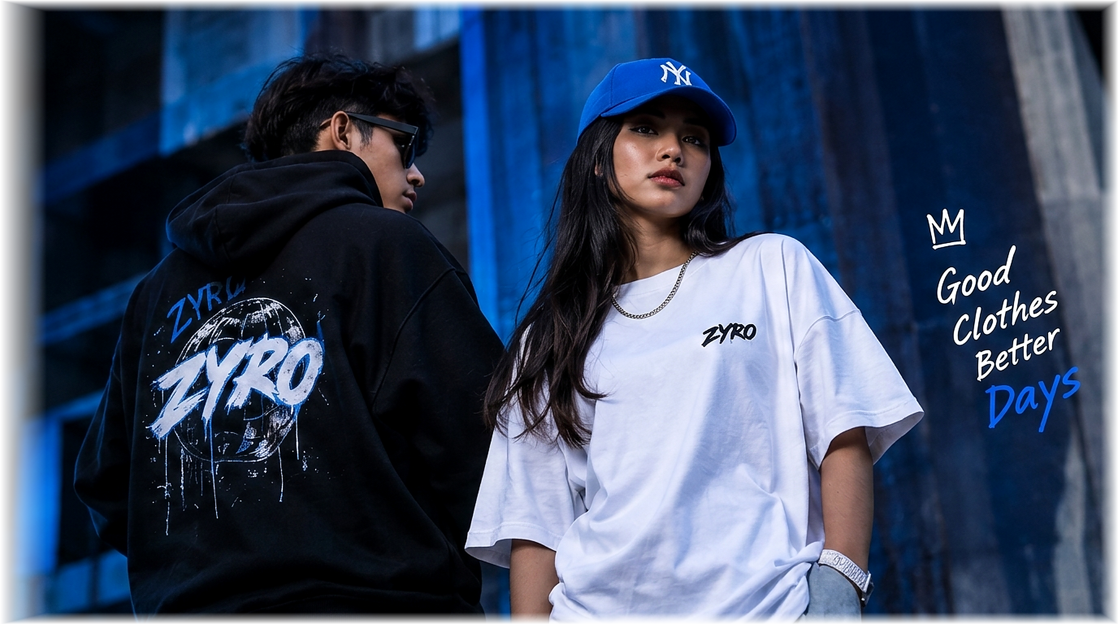 ZYROO Streetwear Models - Boy in Graphic Hoodie and Girl in Oversized T-Shirt (4K Ultra HD)