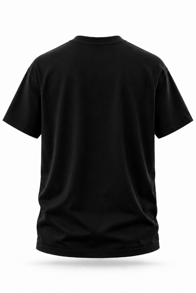 black t-shirt back view